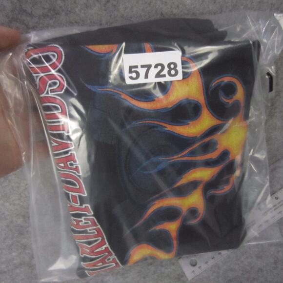 Harley-Davidson Shirt Mens 2XL Black Flames Treasure Coast Stuart FL Made in USA - Picture 6 of 6